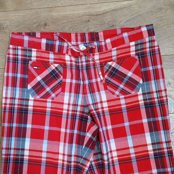 Tommy Jeans capri plaid low rise front pockets pants 7 - Picture 3 of 9
